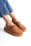 Mbsr608-Tb Women's Fur Lined Suede Tan Winter Slippers - 2