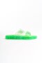 Summer Women's Jelly Transparent Green Flat Slippers-Mstb188-Y - 4