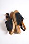 Genuine Leather 601-S Black Women's Espadrille Sandals & Slippers - 4