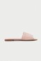 Genuine Leather 655-Pd Women's Straw Look Powder Flat Slippers - 3