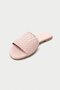 Genuine Leather 655-Pd Women's Straw Look Powder Flat Slippers - 5