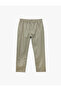 Pocket Detailed Linen Cotton Blend Waist Lace up Trousers - 3