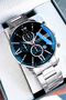 Men's Wristwatch All Functions Active Waterproof Silver Color Steel Band Hme2001C6 - 6