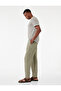 Pocket Detailed Linen Cotton Blend Waist Lace up Trousers - 2