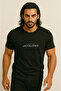 Crew Neck Logo Printed T-Shirt Black - 6