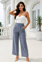 Women's Striped High-Waist Elastic Side-Pocket Woven Trousers - 4