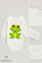 100% Cotton Long Sleeve Snap Fastener Baby Bodysuit with Cute Animal Figures, Comfortable Fit, Cute Patterned Bodysuit - 3