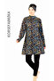 3-Piece Wide-Fitted Patterned Long Tunic Bra Water-Repellent Quick Drying Stylish T-Shirt Swimsuit