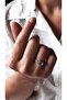 Pink Steel Ring with Heart Figure and Stones Around - 2