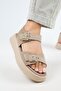Vena Women's Genuine Leather Buckle Mink Sandals - 4