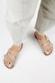 Jazmin Women's Genuine Leather Double Buckle Mink Slippers - 7