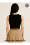 Lycra Women's Sleeveless V-Neck Body T-Shirt Slim Fit Black White Summer Fabric - 5