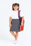 Girl's Drawstring Waist School Camisole Shorts Skirt Gray G2025-1 - 3
