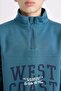Yarım Fermuarlı Dik Yaka Baskılı Sweatshirt Erkek Çocuk D3058A824WN - 5
