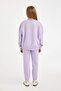 Girl's 2-Piece Set Printed Sweatshirt Elastic Waist Jogger Sweatpants D2218A824Wn - 6