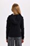 Girls Hooded Ribbed Camisole Zippered Sweatshirt D3350A824Au - 6