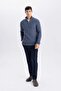 Standard Fit Regular Cut Stand Collar Zippered Basic Plain Knitwear Sweater B0578Ax24Wn - 2