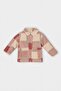 Baby Girl Shirt Collar Zippered Square Patterned Welsoft Plush Cardigan D3826A524Wn