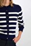 Regular Fit Striped Crew Neck Buttoned Knitwear Cardigan A2138Ax24Wn - 5