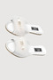 Women's Ecru Stone Feathered Dowry Bridal House Slippers Vr.G01.71C.Y01 - 5