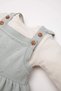 2Pcs Sets Half Turtleneck Long Sleeve T-Shirt Salopet Dress Baby Girl C9752A524Au - 3