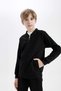 Boys' College Collar Zippered Double Pocket Seasonal Lightweight Bomber Cardigan 3137653