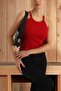 Ribbed Lycra Strap U-Neck Halter Short Sleeve Bady Blouse Undershirt - Have a Reference to Images - 3