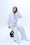 Girl's 100% Cotton Hooded Zippered 2 Thread Tracksuit Set-309 - 3
