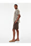 Elastic Waist Pocket Cotton Viscose Blended Belt Detailed Shorts