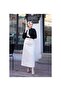 Pocket Detailed Belted Buckle Gabardine Skirt Cream - 2
