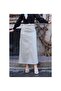 Pocket Detailed Belted Buckle Gabardine Skirt Thyme