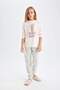 Girls' Pajama Set Printed Long Sleeve Top Elastic Waist Long Bottom (24 Au) - 3