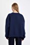 Oversize Wide Fit Crew Neck Printed Thick Sweatshirt 3166201 - 6