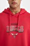 Fit Red Nba Chicago Bulls Oversize Wide Fit Hooded Sweatshirt C9269Ax24Au - 6