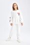 Girls' 2-Piece Set Crew Neck Printed Sweatshirt Jogger Sweatpants D0726A824Au
