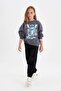 Girls' Disney Lilo & Stitch Oversize Wide Fit Crew Neck Sweatshirt C9515A824Au - 2