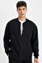 Relax Fit College Collar Zippered Double Pocket Seasonal Thin Bomber Cardigan D2605Ax24Au