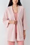 Women's Retro Pink 3-Piece Pajamas Suit, 50% Cotton 50% Modal Fabric - 4