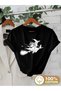 Witch and Broom Product Modern Design Custom Print Women's Unisex Oversize Crew Neck T-Shirt