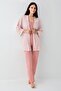 Women's Retro Pink 3-Piece Pajamas Suit, 50% Cotton 50% Modal Fabric