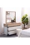 Frazer Dresser with Mirror - White/Natural Oak, 140x40x170cm, Melamine Finish, 2-Year Warranty - 2