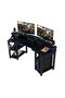 Atlaz Large Gaming Desk - Blue/Black L186.6xW70xH89.5cm - 2