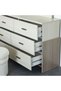 Barney Dresser with Mirror - Beige/Brown Wood Finish, Stylish Bedroom Storage, 136x40x177cm - 3