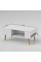Adonia White Coffee Table - Modern Wood Design with Under-Shelf for Living Room, 1 Year Warranty - 6