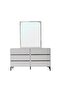 Santelmo High Gloss Light Grey Dresser with Mirror - 140x45cm Bedroom Storage, 2-Year Warranty - 3