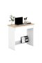 Algeira Office Desk with Drawer & Shelf - White/Oak L80xW39.6xH75cm - 5
