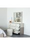 Barney Dresser with Mirror - Beige/Brown Wood Finish, Stylish Bedroom Storage, 136x40x177cm - 2