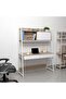 Mineo Study Desk with 2 Drawers and Sliding Door - Ash White/Oak L124xW54xH171cm - 4