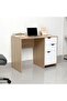 Spence Study Desk with 3 Drawers - White/Oak L100xW51xH76cm - 2