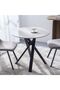 Alleria 2-Seater Round Dining Table - Grey/Black Glass Top - Stylish & Durable - 2-Year Warranty - 8